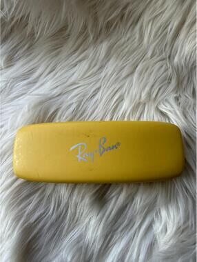 Ray-Ban Yellow Hard Sunglasses Case with Red Interior